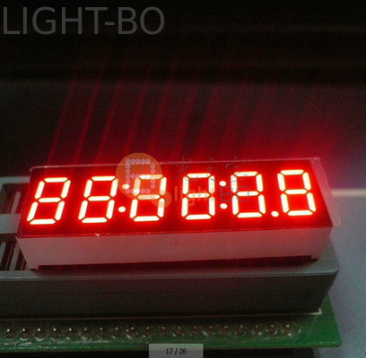 6 أرقام عرض ساعة LED مع طول موجة 515-525nm ومصدر الطاقة الكهربائية