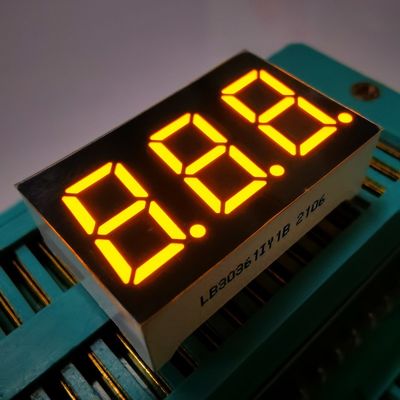 7 قطاع 3 رقم 9.2mm شاشة LED بريقة للغاية أمبر الكاثود المشترك لقطب المقياس