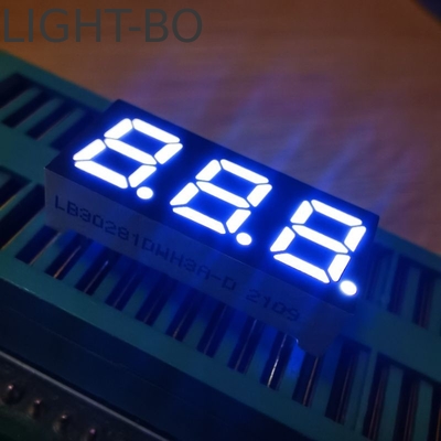 رقم ثلاثي 0.4 بوصة 7 قطعة عرض LED أبيض لامع للغاية