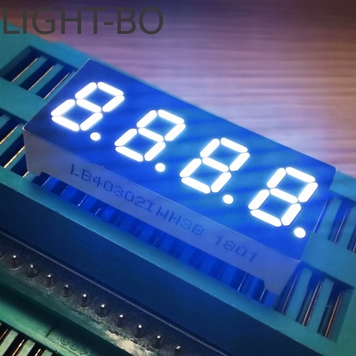عرض LED أبيض 7.62mm 4Digit 7 Segment Common Anode لمؤشر الحرارة
