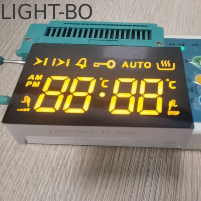 شاشة Ultra Amber LED 7 قطعة 4 أرقام كاثود مشترك لـ 4 مفاتيح لمسة مدمجة في الفرن
