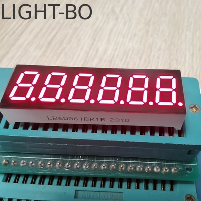 شاشة LED حمراء مشرقة للغاية 7 قطاعات 6 أرقام 9.2 ملم الكاثود المشترك لمحاسب العد التنازلي الرقمي