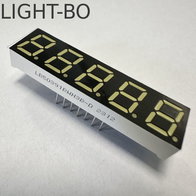 شاشة LED ذات 7 أجزاء بيضاء فائقة 5 أرقام 0.39 بوصة