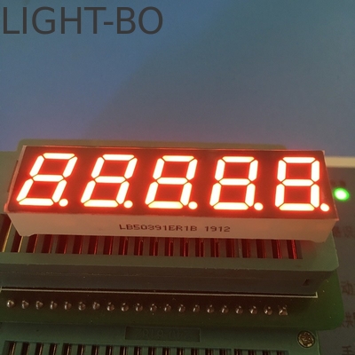 7 شرائح ليد العرض 0.39 بوصة 5 أرقام الكاثود المشترك أحمر ساطع فائق لتحويل التردد الرقمي