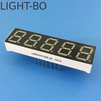 شاشة LED ذات 7 أجزاء حمراء فائقة 0.39 بوصة 5 أرقام