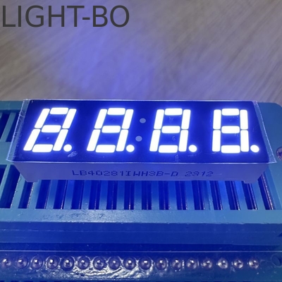 شاشة LED بيضاء 7 ملم 4 أرقام 7 قطعة أنودية مشتركة لوحة المليمتر