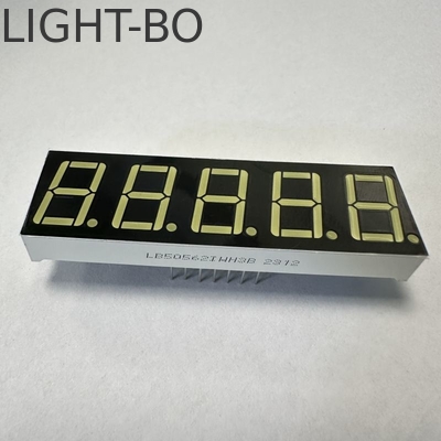 0.56 بوصة 5 أرقام Ultra Bright White 7 Segment LED Display كاثود مشترك لتحكم العملية
