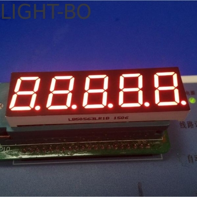 ضوء أحمر مشرق للغاية 14.2mm 5 أرقام 7 قطعة عرض LED الكاثودية المشتركة