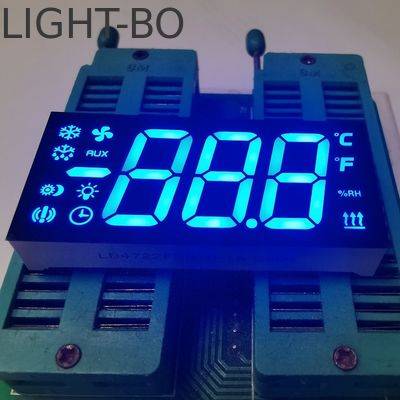 عرض LED مخصص 3 أرقام 7 قطعة أزرق فائق الأزرق الأندود المشترك لمراقب الثلاجة