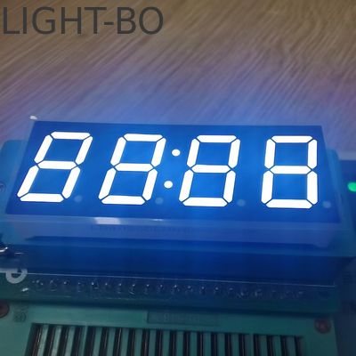 عرض ساعة LED الأبيض فائق 4 أرقام 7 قطعة الكاثود المشترك للمؤقت الرقمي