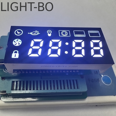 شاشة LED بيضاء نقية بـ 7 مقاطع، 4 أرقام، كاثود مشترك، للتحكم في مؤقت الفرن