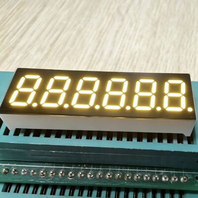 شاشة LED صفراء ذات 6 أرقام 0.36 بوصة 7 قطاعات ، تستخدم على نطاق واسع لوحة الأجهزة