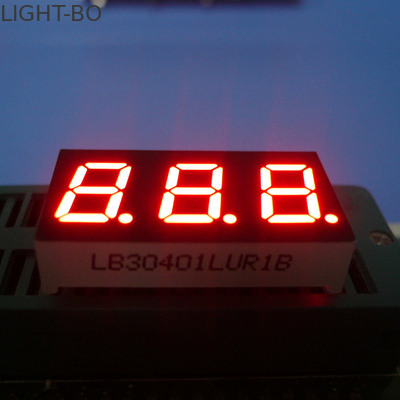 0.4 بوصة ضوء عالي أحمر 7 قطعة عرض LED ثلاثية الأرقام المنود الشائع