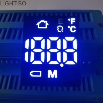 شاشة LED فائقة بيضاء 6 دبابيس 120mcd 80mW 20mA 7 قطاعات