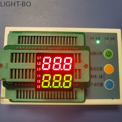 صف مزدوج 8.6 مم ارتفاع 7 أجزاء شاشة LED بلونين 3 أرقام