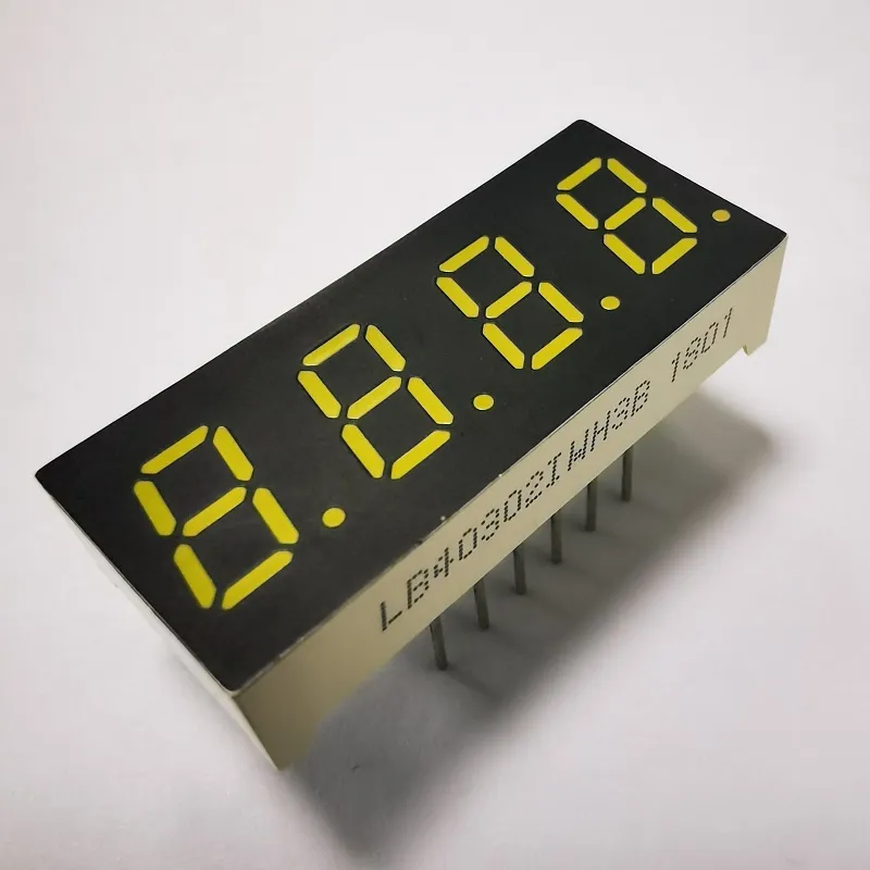 عرض LED أبيض 7.62mm 4Digit 7 Segment Common Anode لمؤشر الحرارة 0