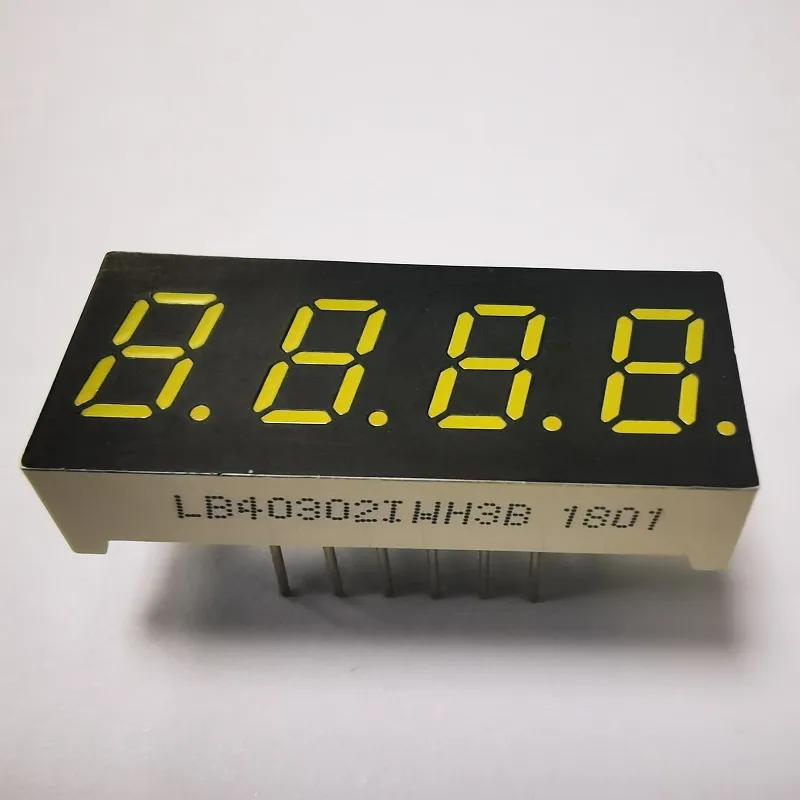 عرض LED أبيض 7.62mm 4Digit 7 Segment Common Anode لمؤشر الحرارة 1