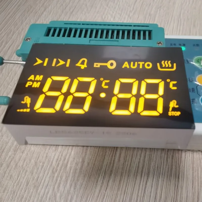 شاشة LED 7 قطعة Ultra Bright Amber 4 أرقام Anode مشترك ل 4 مفتاح لمس مدمج في الفرن 0