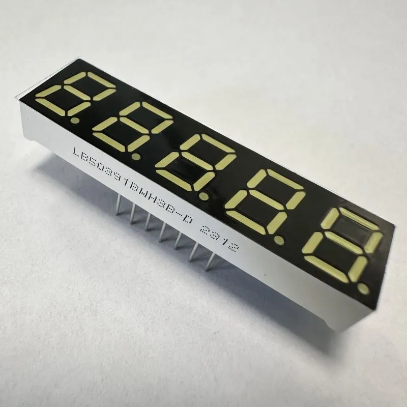 شاشة LED ذات 7 أجزاء بيضاء فائقة 5 أرقام 0.39 بوصة 1