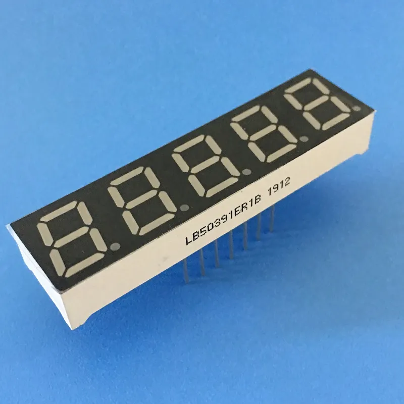 شاشة LED ذات 7 أجزاء حمراء فائقة 0.39 بوصة 5 أرقام 0