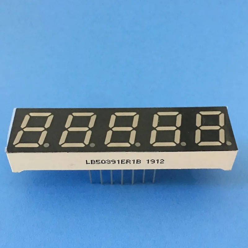 شاشة LED ذات 7 أجزاء حمراء فائقة 0.39 بوصة 5 أرقام 4