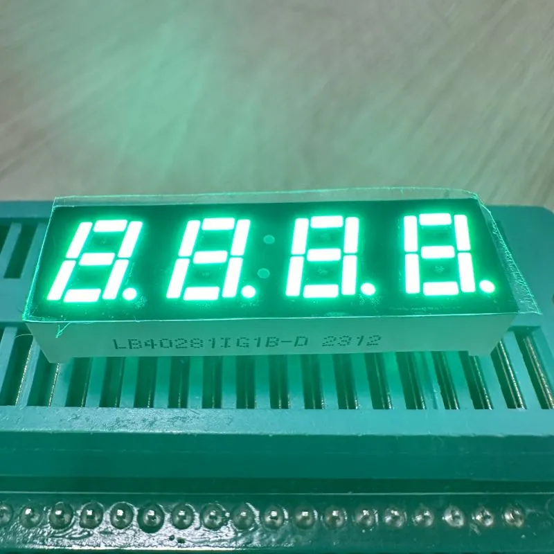 شاشة LED 7 قطعة 4 أرقام الكاثود الأخضر النقي المشترك لدرجة الحرارة والرطوبة 0