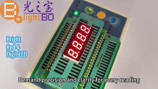 شاشة LED مكونة من 4 أرقام حمراء فائقة السطوع مكونة من 7 أجزاء للوحات العدادات